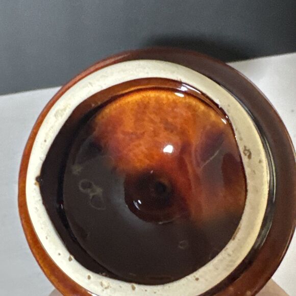Vintage Hull Pottery - Brown Drip Glaze Sugar Bowl with Lid - Oven Proof USA - Picture 7 of 10